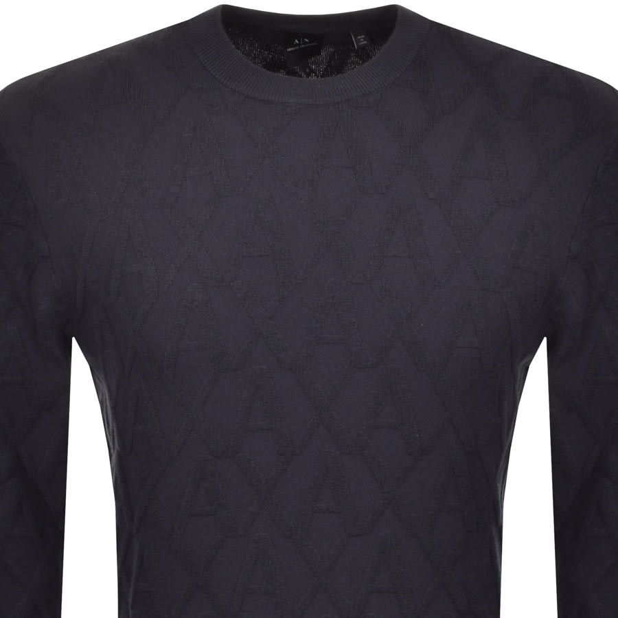 Alternative Image for ProductArmani Exchange Crew Neck Knit Jumper Navy2